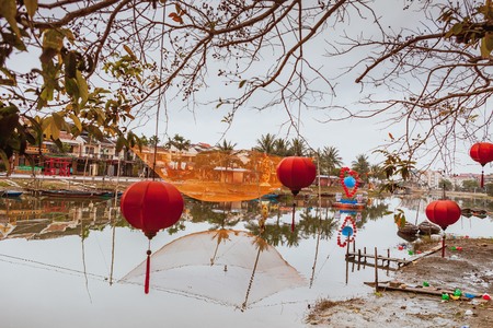 HOI AN, VIETNAM - MARCH 19, 2017: Morning in Hoi An ancient townのeditorial素材
