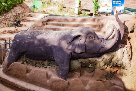 DALAT, VIETNAM - February 17, 2017: Amazing destination for Vietnam tourism, work of art know as sculpture tunnel from clayのeditorial素材