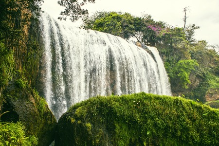 DALAT, VIETNAM - February 17, 2017. Elephant Waterfall. Dalat. Vietnam. It is more than 30m high, about 15m wideのeditorial素材