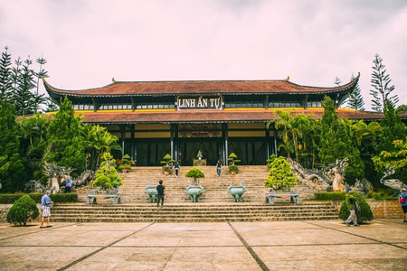 DALAT, VIETNAM - February 17, 2017: Linh An Pagoda with Big happy Buddha. Da Lat. Vietnam. Linh An Pagoda is located in Nam Ban hamlet around 30km southwest of Dalatのeditorial素材