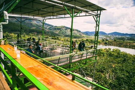 DALAT, VIETNAM - February 17, 2017: Nice landscape view from Me Linh coffee, Da Lat, Viet Nam.のeditorial素材