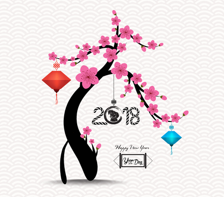 Chinese new year blossom tree 2018 background Chinese new year blossom tree 2018 background