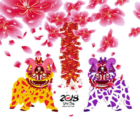 Dancing lions icon.のイラスト素材