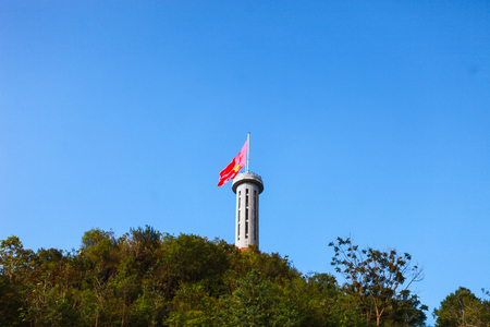 LUNG CU, HA GIANG, VIETNAM, November 14th, 2017: Lung Cu flagpole where Ha Giang province, Vietnamのeditorial素材