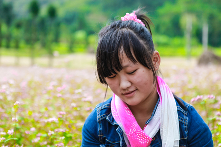 DONG VAN, HA GIANG, VIETNAM, November 14th, 2017: Children of ethnic Hmong in Ha Giang, Vietnam. Ha Giang is home to mostly Hmong liveのeditorial素材