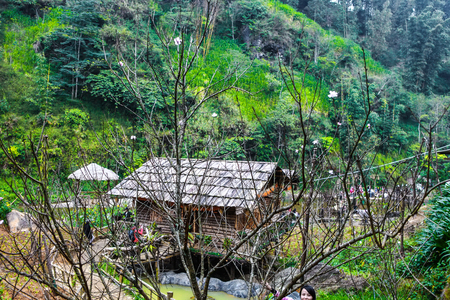 Traditional Hmong houseの写真素材