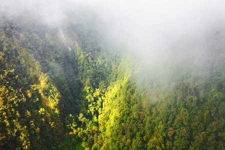 Sapa valley city in the mist, Vietnam