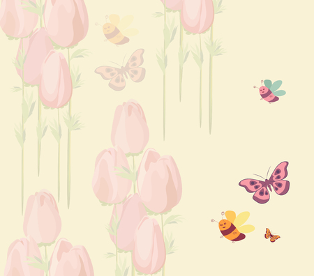 Springs flowers and floral background