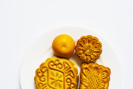 Moon cake, Chinese mid autumn festival dessert.の写真素材