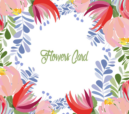 Romantic invitation on Colorful blooming branches backgroundのイラスト素材