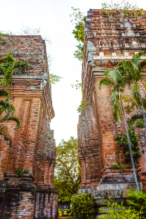 Twin towers - an ancient architecture of Cham, Quy Nhon, Viet Namの写真素材
