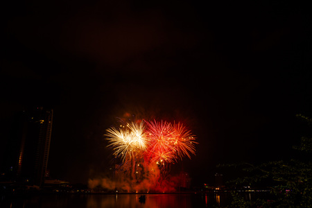 New Year's fireworks against the sky