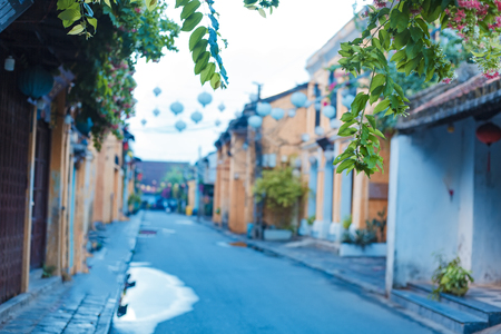 HOI AN, QUANG NAM, VIETNAM, SEPTEMBER 20, 2018: Tourists visit Hoi An ancient town. Hoi An is a popular tourist destination of Asia. Hoi An is recognized as a World Heritage Site by UNESCOのeditorial素材