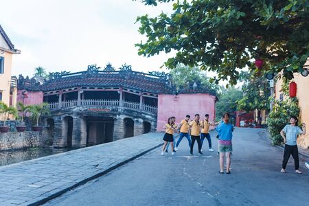 HOI AN, QUANG NAM, VIETNAM, SEPTEMBER 20, 2018: Beautiful early morning at street in Hoi an ancient...
