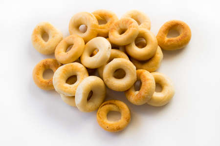 Bread ring vanilla to tea on a white background