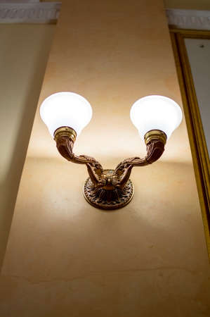 The Lamp on two plafonds, on a wallの写真素材