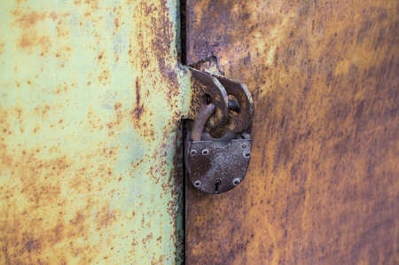 The container for the pump closed on the lockの写真素材