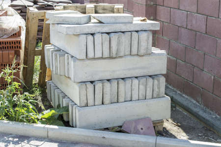 The pack of stone blocks for a borderの写真素材