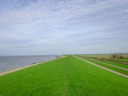 view over the sea Waddenzee from the damの写真素材