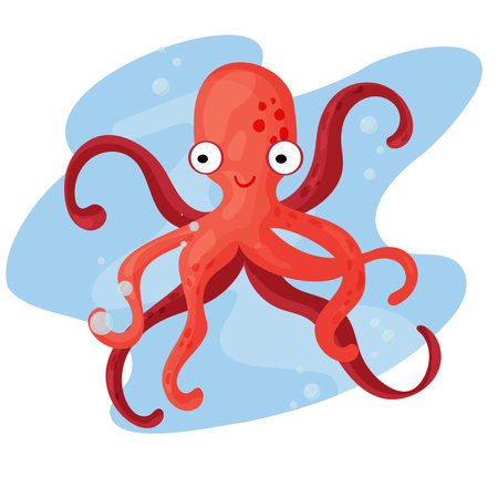 Cartoon octopus. Vector illustration of a cartoon octopus.のイラスト素材