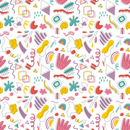 Shapes of different shapes and colors for textile designs and dÃ©cor elements, abstract bright...