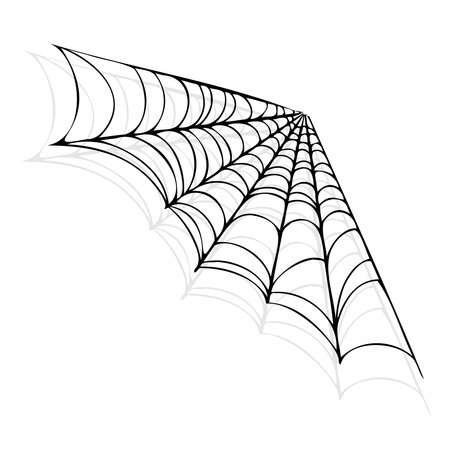 Celebrate halloween with elegance, intricate black cobwebs on a clean white canvas. ideal for spooky season designs and decorations. Black Halloween Cobwebs on White Backgroun. Perfect for Halloween.のイラスト素材