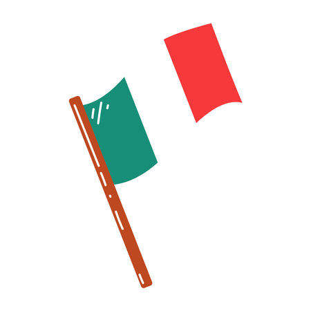 Suitable for Mexican themed designs, Independence Day, Cinco de Mayo, Revolution. Mexican flag in stele vector map illustration, isolated on white background.のイラスト素材