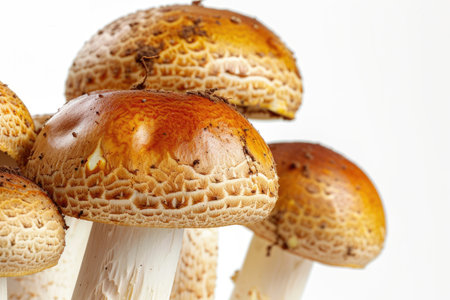 Shimeji mushrooms on white background. Shimeji mushrooms.の素材