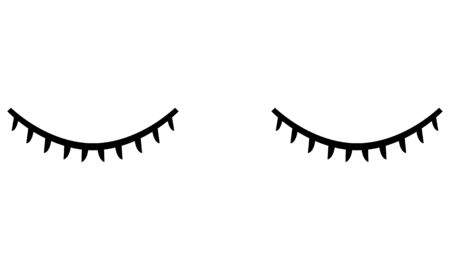 Closed eyes isolated vector image.のイラスト素材