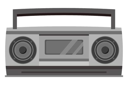 A radio cassette player isolated vector illustration.のイラスト素材