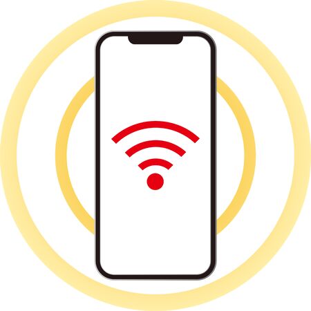 Using wifi network on smart phone.のイラスト素材