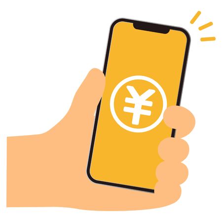 Cashless payments with smart phone.のイラスト素材