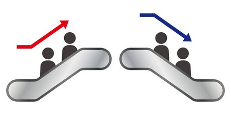 Isolated vector illustration of simple escalatorsのイラスト素材