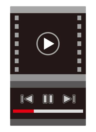 media player screen in mobile displayのイラスト素材