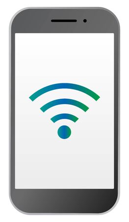 Using wifi network on smart phone.のイラスト素材