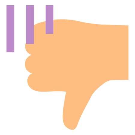 Hand gesture meaning dislike. Isolated vector illustration.のイラスト素材