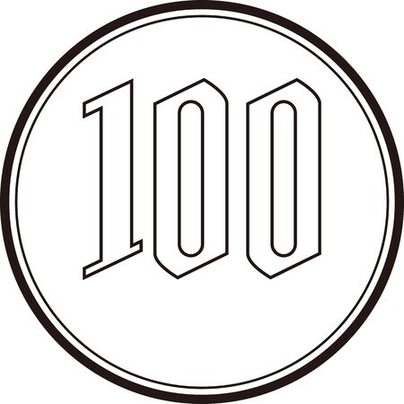 Japanese one hundred yen coin.のイラスト素材