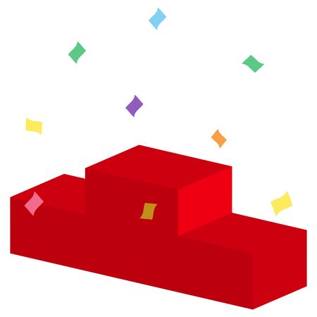 Red color podium isolated vector illustrationのイラスト素材