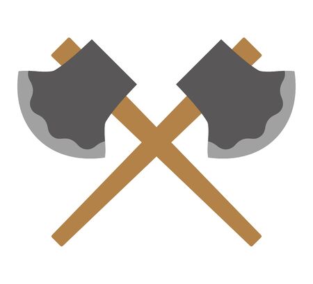 Two crossed axes isolated vector image.のイラスト素材