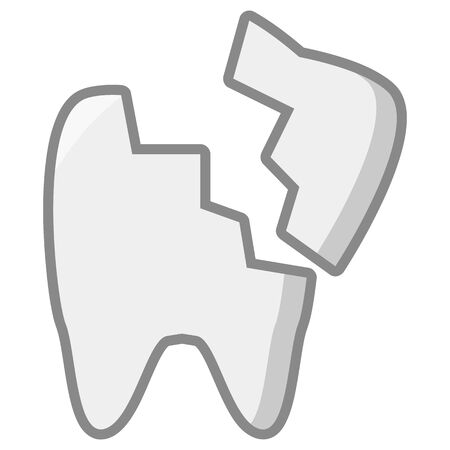 Broken tooth isolated vector illustration.のイラスト素材