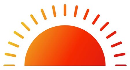 Half sun isolated vector image.のイラスト素材