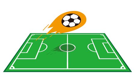 soccer ball and soccer fieldのイラスト素材