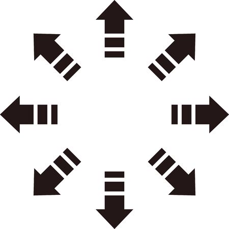 sign of circular outward arrowsのイラスト素材