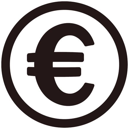 Euro coin isolated vector iconのイラスト素材