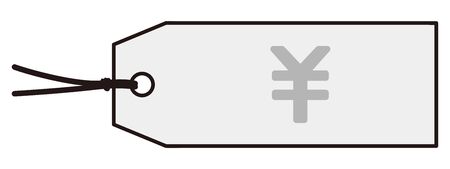 Yen tag isolated vector illustrationのイラスト素材