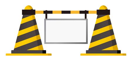 Traffic cones with black and yellow stripesのイラスト素材