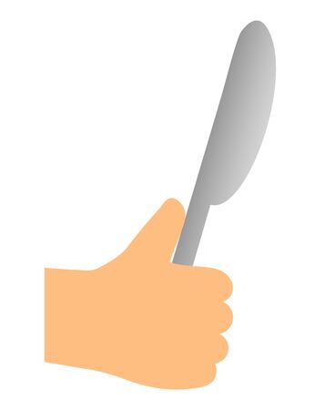Knife held in hand isolated vector illustrationのイラスト素材