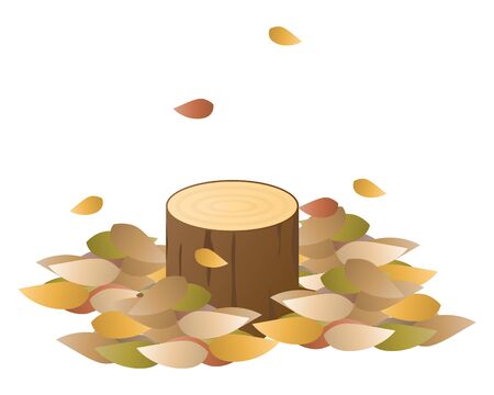 Tree stump isolated vector illustration.のイラスト素材
