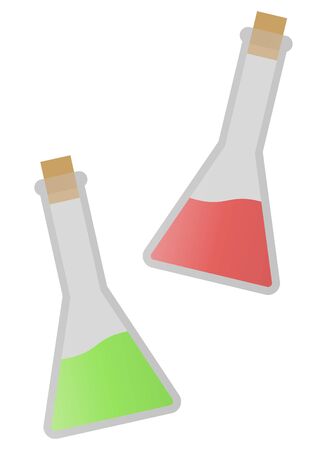 Erlenmeyer flasks isolated vector illustration.のイラスト素材