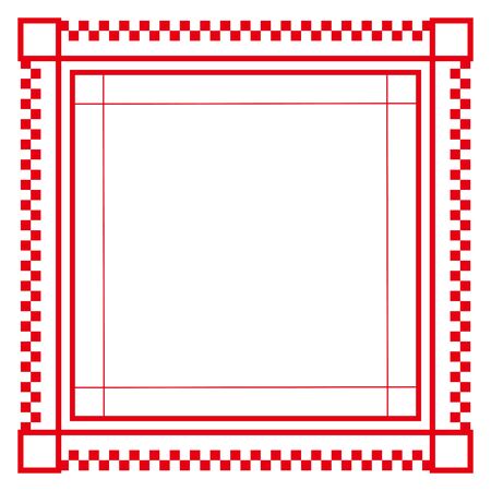 Red squares frame isolated vector image.のイラスト素材